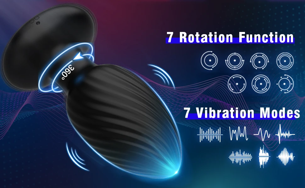Vibromasseur anal en silicone avec télécommande, plugue rotatif, masseur de prostate, godemichet anal, dilatateur, jouets sexuels pour femmes et hommes, 360