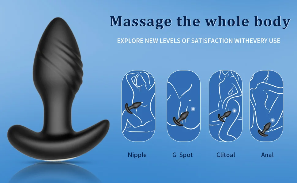 Vibromasseur anal en silicone avec télécommande, plugue rotatif, masseur de prostate, godemichet anal, dilatateur, jouets sexuels pour femmes et hommes, 360