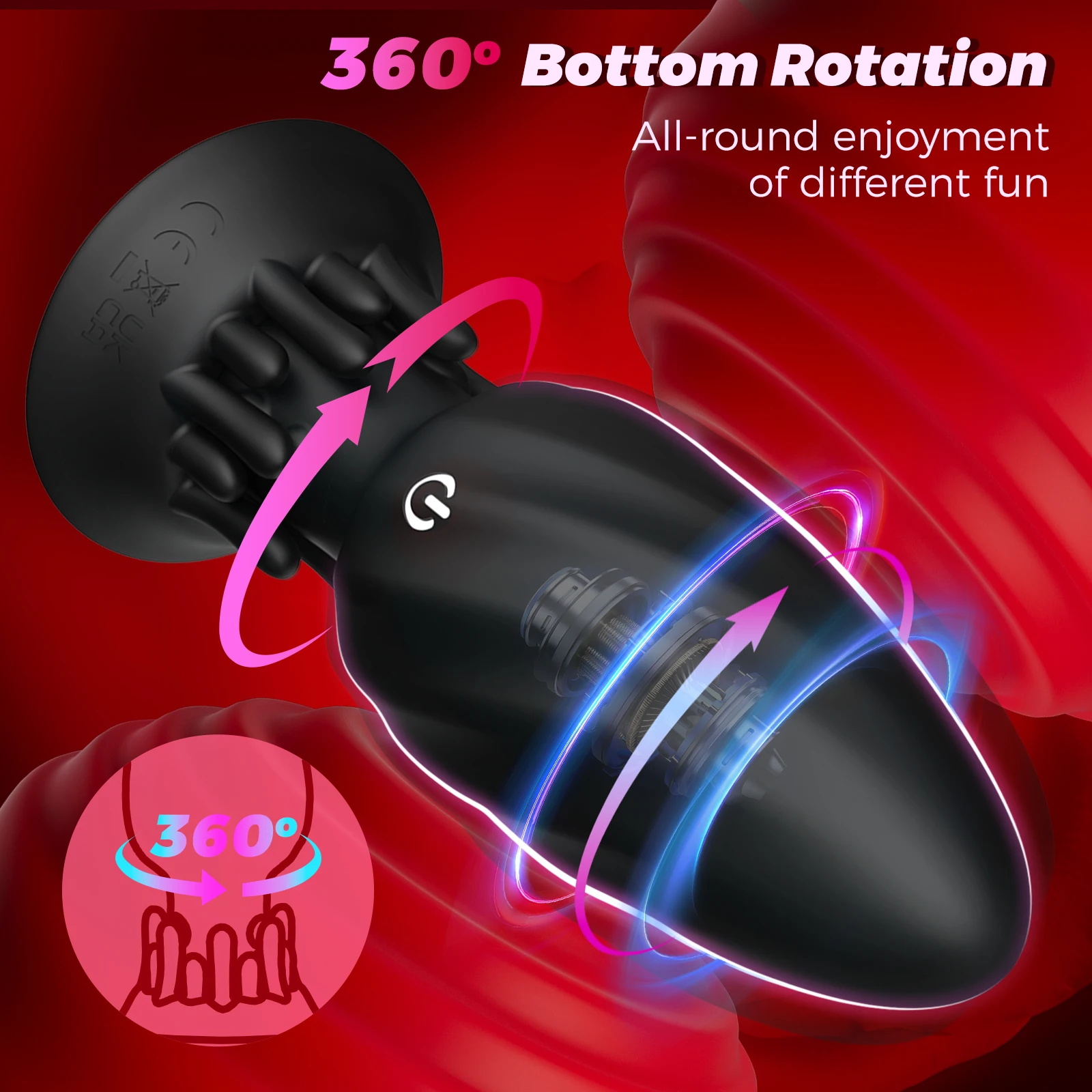 Vibromasseur anal en silicone avec télécommande, plugue rotatif, masseur de prostate, godemichet anal, dilatateur, jouets sexuels pour femmes et hommes, 360