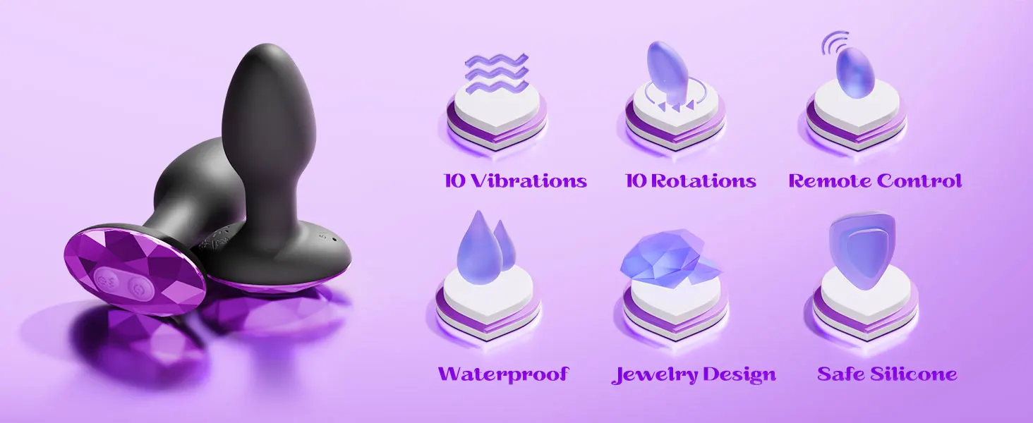 Vibromasseur anal en silicone avec télécommande, plugue rotatif, masseur de prostate, godemichet anal, dilatateur, jouets sexuels pour femmes et hommes, 360