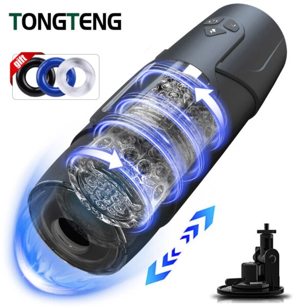 Masturbateur automatique à piston pour hommes, masturbateur à rotation télescopique, tasse de vagin, jouets sexuels pour adultes – Image 5