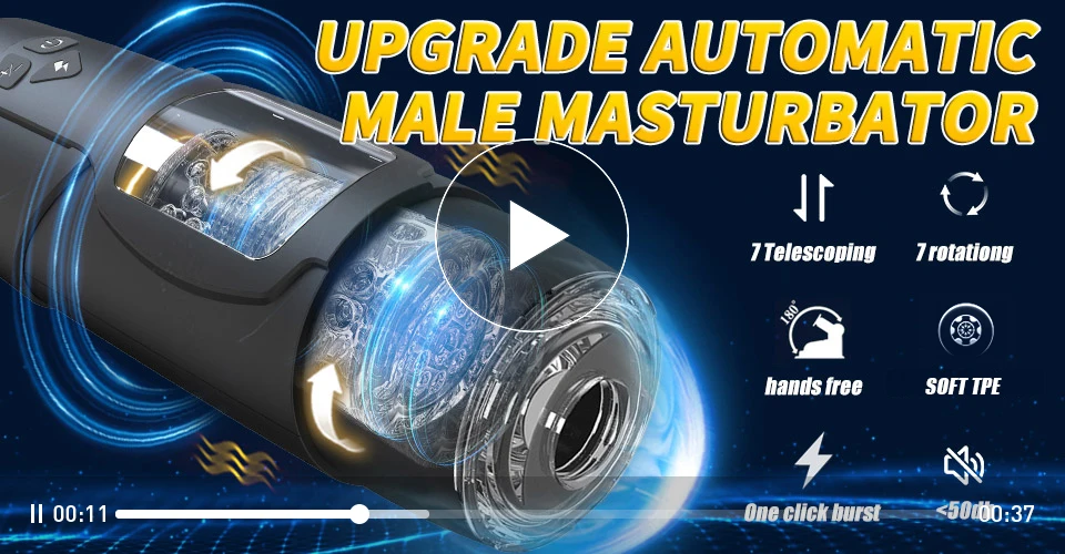 Masturbateur automatique à piston pour hommes, masturbateur à rotation télescopique, tasse de vagin, jouets sexuels pour adultes