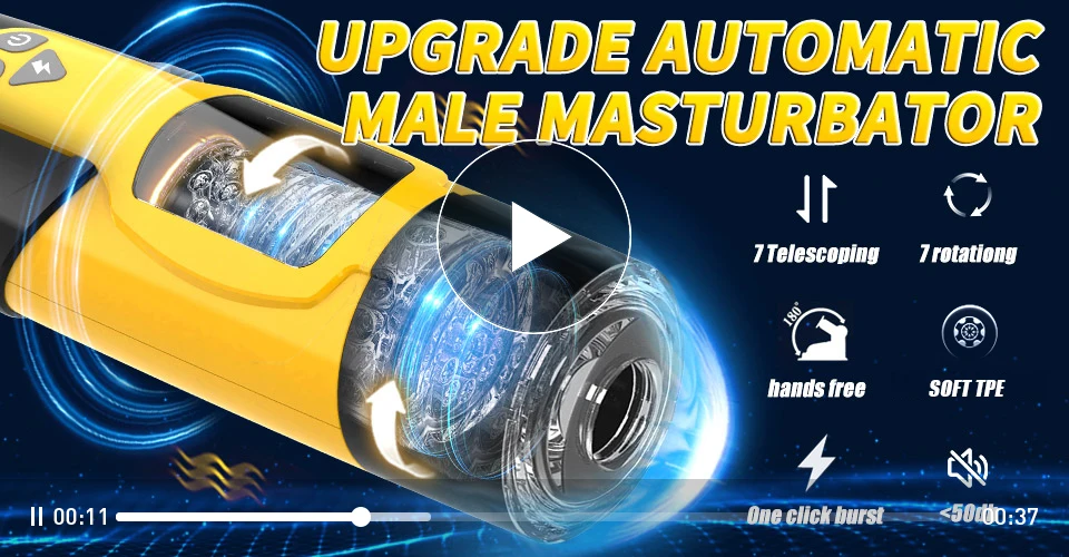 Masturbateur automatique à piston pour hommes, masturbateur à rotation télescopique, tasse de vagin, jouets sexuels pour adultes