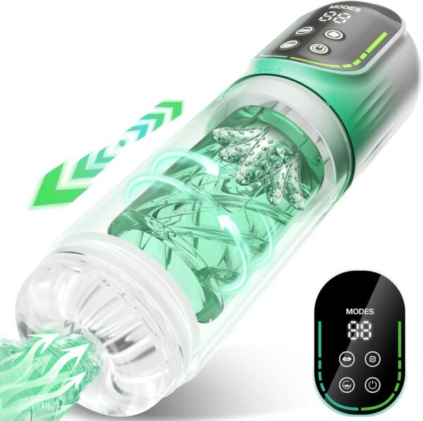 Masturbateur automatique à piston pour hommes, masturbateur à rotation télescopique, tasse de vagin, jouets sexuels pour adultes – Image 3