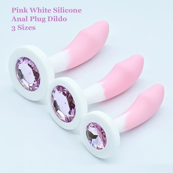 Plug anal en silicone pour femme, base en cristal, jouets sexuels, jouets sexy, entraîneur anal, gode adulte, sex-shop – Image 6
