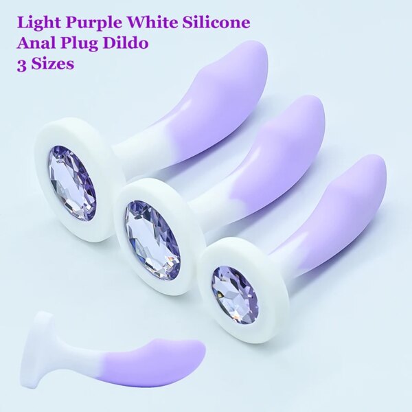 Plug anal en silicone pour femme, base en cristal, jouets sexuels, jouets sexy, entraîneur anal, gode adulte, sex-shop – Image 5