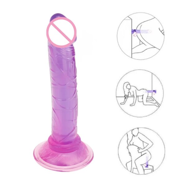 Plug anal gode doux pour hommes et femmes, jouets sexy, pénis Élavec ventouse, bite noire, produits de sexe pour adultes, boutique de fesses – Image 3