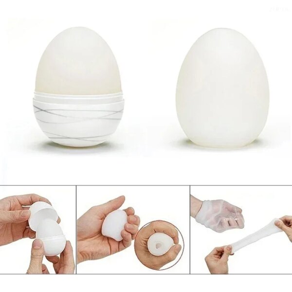 Tasse de masturbation de jaune d'oeuf pour hommes, vagin portable, massage du pénis d'oeuf, jouets doux pour adultes, exercice de gland, jouet sexy extensible – Image 4