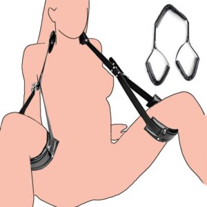 Bsie m Bondage 7.0-Menottes et collier de rinçage, jeux sexy pour adultes, jouets sexuels pour femmes et couples, retenue en cuir, jambe ouverte, produit sexuel