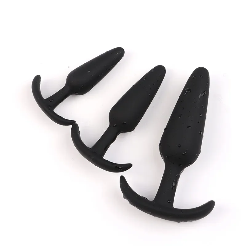 Gode anal en silicone sûr pour hommes et femmes, plug anal, bouchon sexy, 3 tailles différentes, jouets sexuels pour adultes, masseur d'entraînement, unisexe, 100%