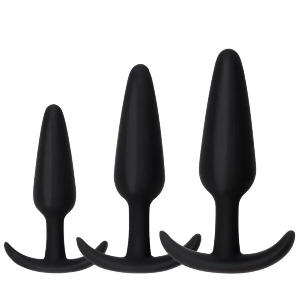 Gode anal en silicone sûr pour hommes et femmes, plug anal, bouchon sexy, 3 tailles différentes, jouets sexuels pour adultes, masseur d'entraînement, unisexe, 100% – Image 4