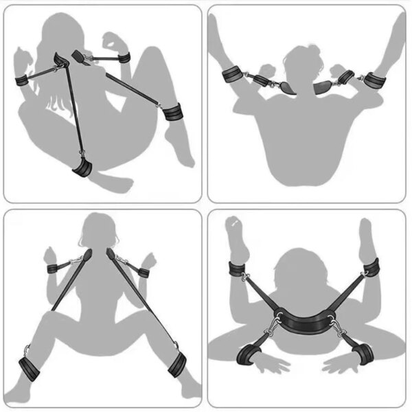 Jouets de bondage porno pour adultes, jouets sexy pour femmes et hommes, menottes, jambes fendues, lingerie pour dames, olympiques de même, 18 + 7.0