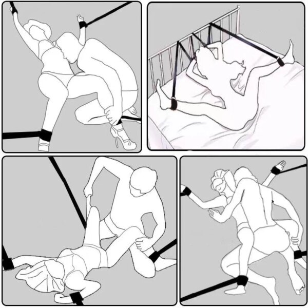 Jouets de bondage porno pour adultes, jouets sexy pour femmes et hommes, menottes, jambes fendues, lingerie pour dames, olympiques de même, 18 + 7.0 – Image 4
