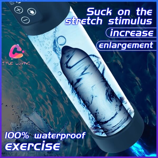 Pompe à eau électrique pour pénis, Rechargeable, automatique, pour homme, agrandissement, érection, extension, succion du pénis, dispositif de pression Sextoy Homme Pompe a Pennis Vas Et Vient Pompe a Penis Pompe Penis – Image 2