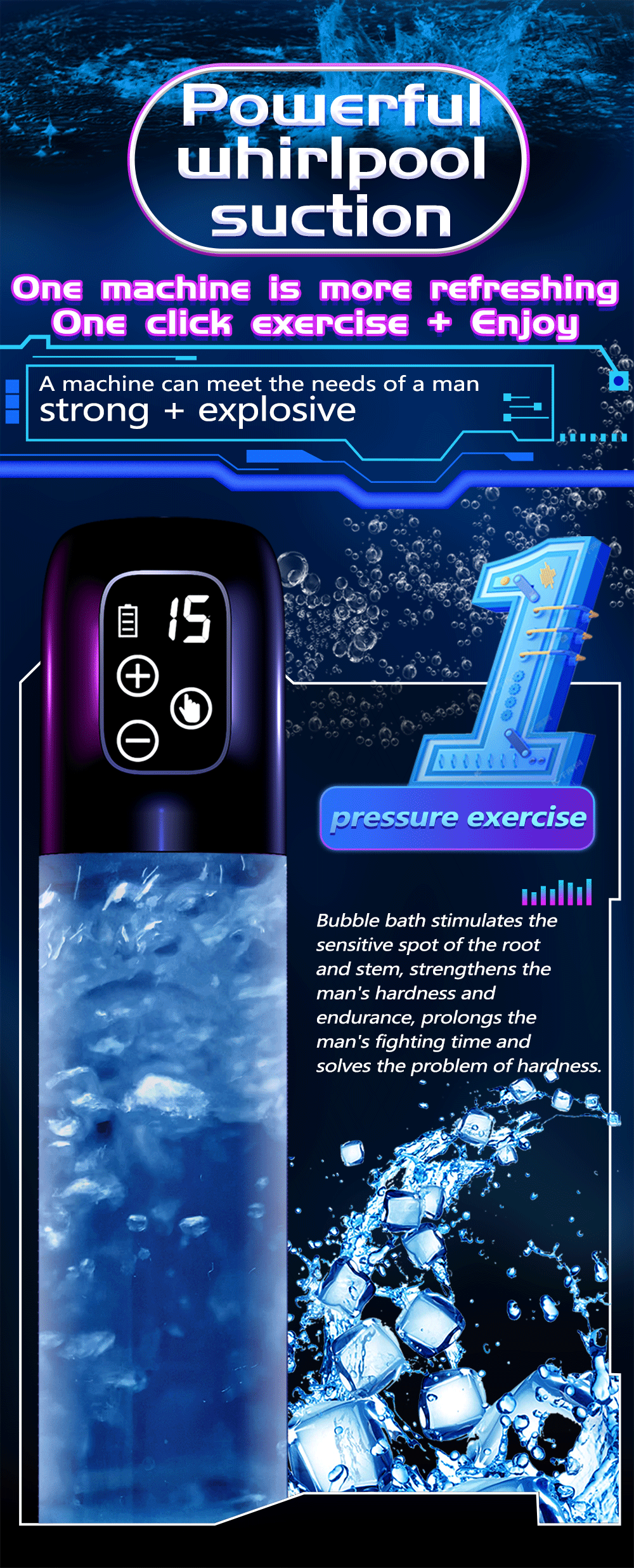 Pompe à eau électrique pour pénis, Rechargeable, automatique, pour homme, agrandissement, érection, extension, succion du pénis, dispositif de pression Sextoy Homme Pompe a Pennis Vas Et Vient Pompe a Penis Pompe Penis