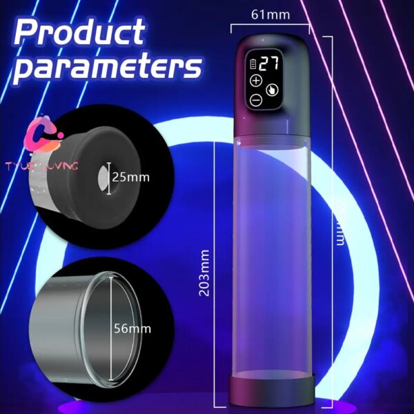 Pompe à eau électrique pour pénis, Rechargeable, automatique, pour homme, agrandissement, érection, extension, succion du pénis, dispositif de pression Sextoy Homme Pompe a Pennis Vas Et Vient Pompe a Penis Pompe Penis – Image 4