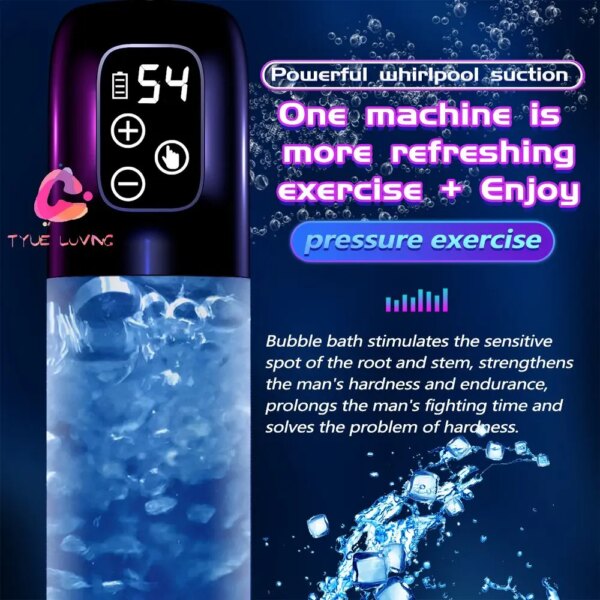 Pompe à eau électrique pour pénis, Rechargeable, automatique, pour homme, agrandissement, érection, extension, succion du pénis, dispositif de pression Sextoy Homme Pompe a Pennis Vas Et Vient Pompe a Penis Pompe Penis – Image 3