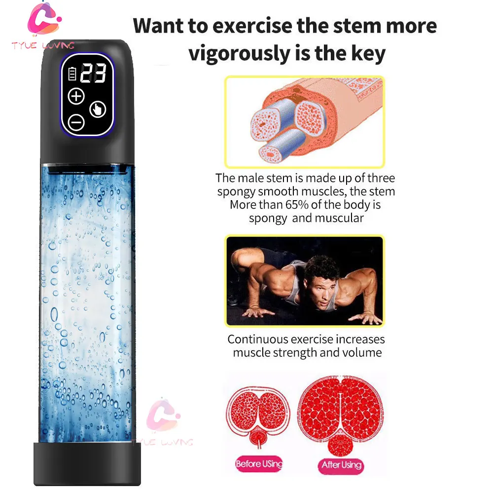 Pompe à eau électrique pour pénis, Rechargeable, automatique, pour homme, agrandissement, érection, extension, succion du pénis, dispositif de pression Sextoy Homme Pompe a Pennis Vas Et Vient Pompe a Penis Pompe Penis