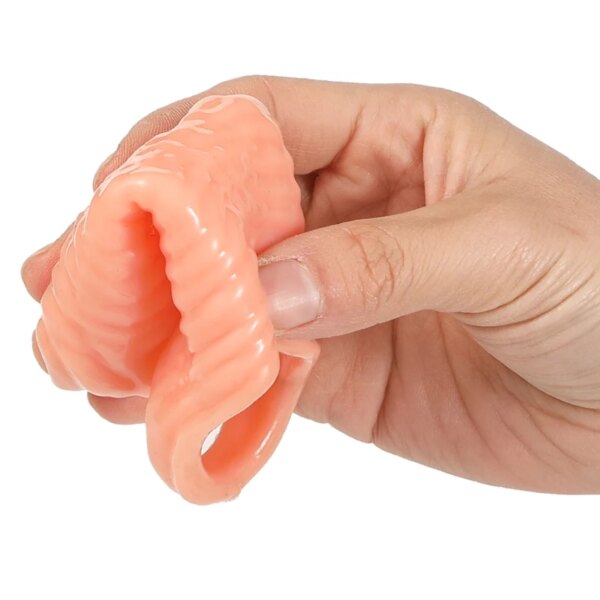 Manchon de pénis réutilisable pour homme, anneaux péniens, éjaculation retardée, UNIS issement du clitoris, agrandissement de la buse, jouets sexy, le plus récent – Image 4