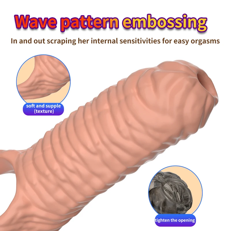 Manchon de pénis réutilisable pour homme, anneaux péniens, éjaculation retardée, UNIS issement du clitoris, agrandissement de la buse, jouets sexy, le plus récent