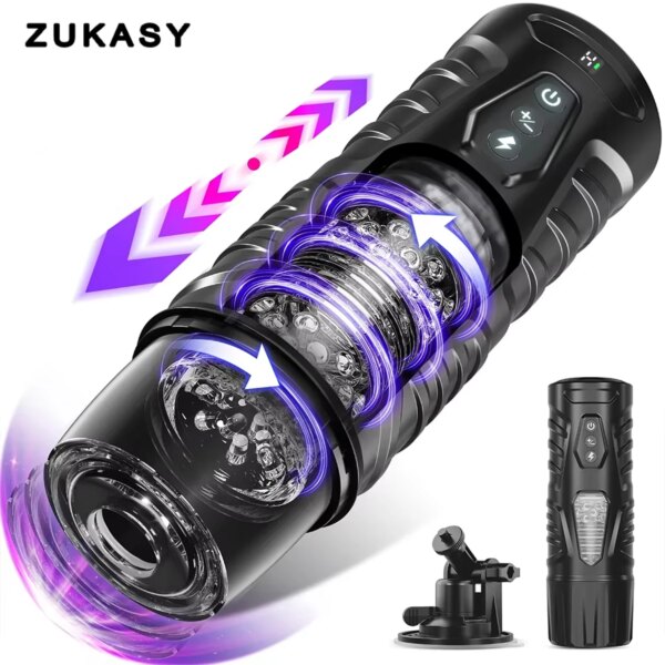 Jouet sexuel automatique pour hommes, masturbateur masculin, chatte de poche électrique, chatte, pénis, tasse, 7 modes de rotation télescopiques, fournitures pour adultes