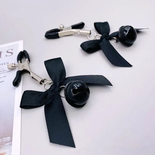 TJavier Sex Toys pour couples, pince à seins, 4 couleurs, arc sexy, continents réglables, petite cloche, fétiche adulte, flirter – Image 3