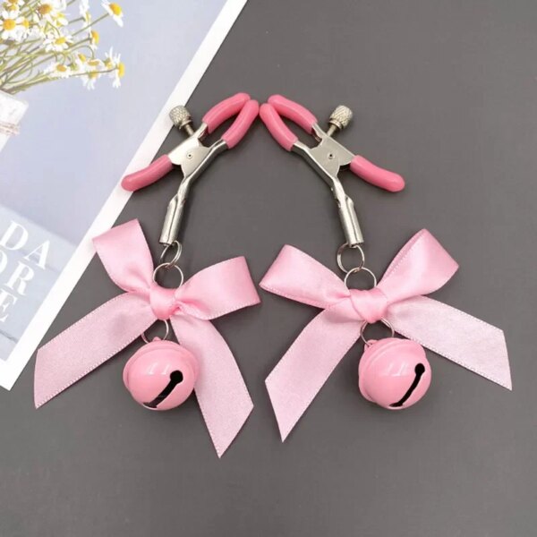 TJavier Sex Toys pour couples, pince à seins, 4 couleurs, arc sexy, continents réglables, petite cloche, fétiche adulte, flirter – Image 2