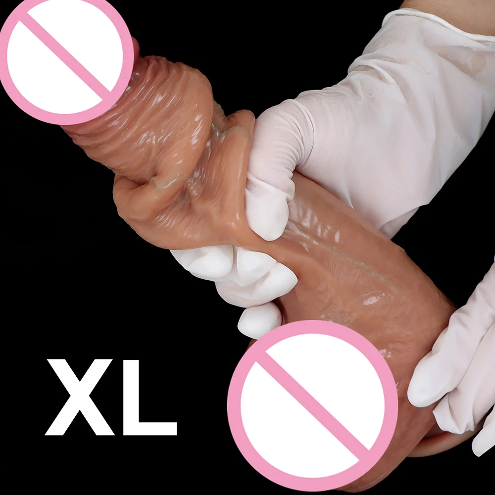 Sangle sur godes réalistes pour femmes lesbiennes peau réaliste coulissant prépuce testicules gode pour Anal grosse bite jouets sexuels pénis