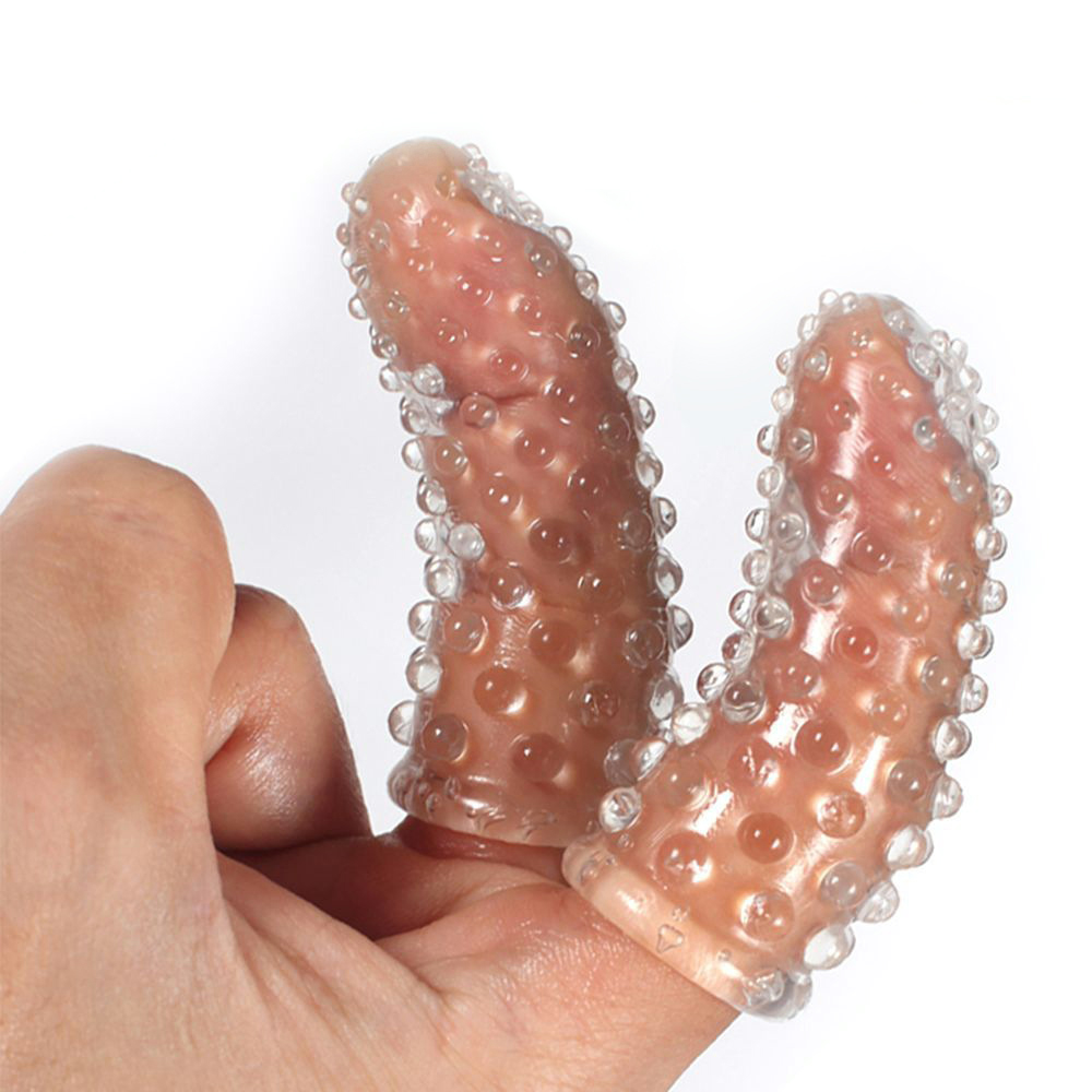 Adultes jouets sexuels préservatifs de Stimulation du point G pour hommes 18 + Les doigts préservatifs réutilisables longue retard d'éjaculation manchon de pénis Sex Shop