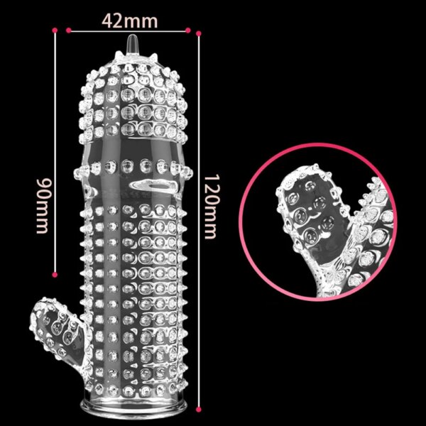 Préservatifs d'extension produits sexuels pour adultes Sensation femme point G préservatifs de Stimulation vaginale Sophora Viciifolia Spike manchon de pénis – Image 3