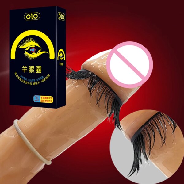 Camisinha-Manchons de pénis pour hommes, fourrure intégrée, haute sensibilité, retard d'éjaculation du point G, produit sexuel, consoles, 2 pièces – Image 4