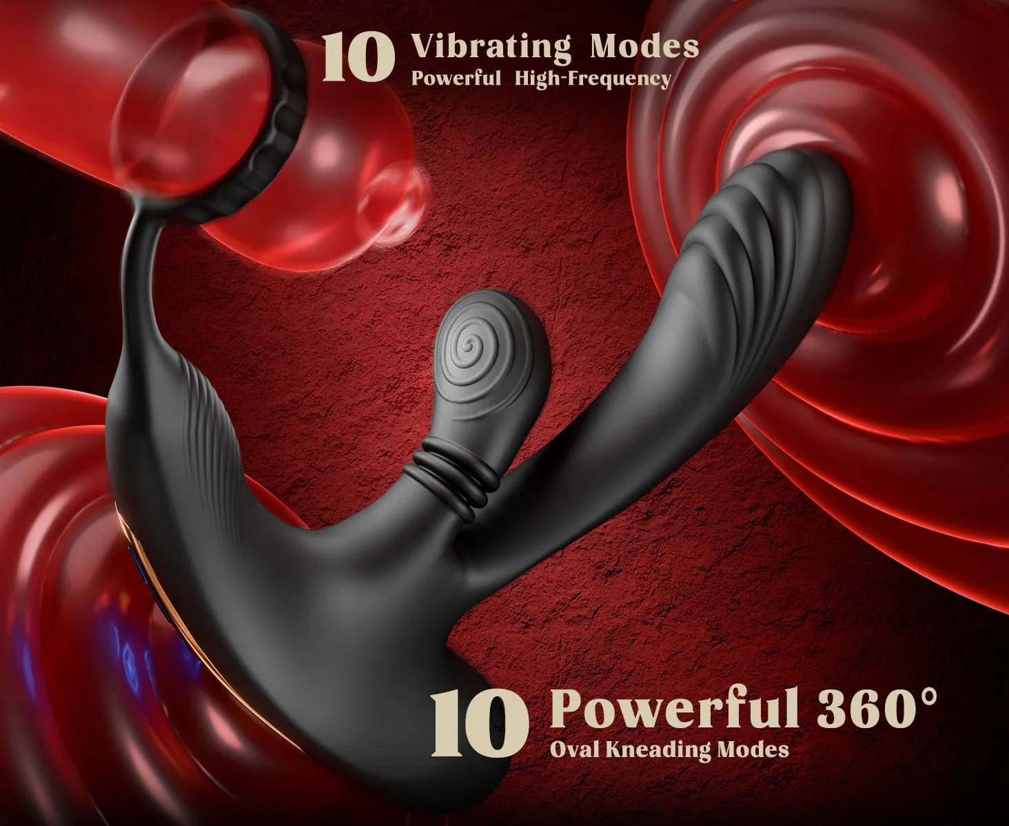Vibromasseur anal à pétrissage circulaire 3 en 1 pour homme, masseur de prostate masculin, anneau pénien, plug anal, jouets sexuels pour adultes en forme de L, 360 °, 18