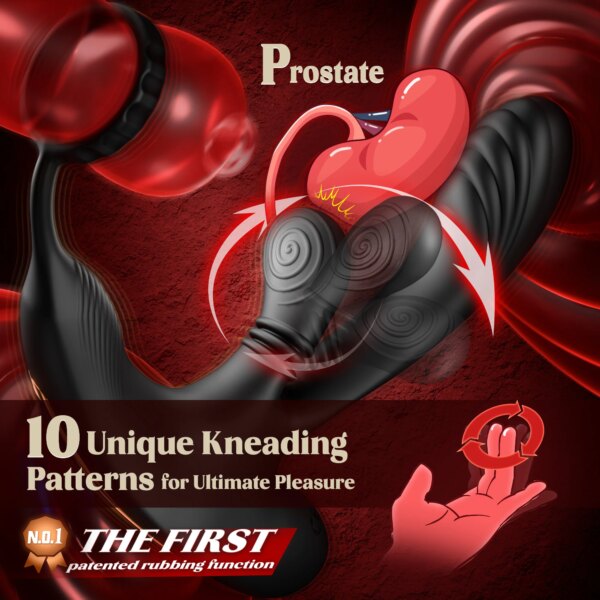 Vibromasseur anal à pétrissage circulaire 3 en 1 pour homme, masseur de prostate masculin, anneau pénien, plug anal, jouets sexuels pour adultes en forme de L, 360 °, 18 – Image 2