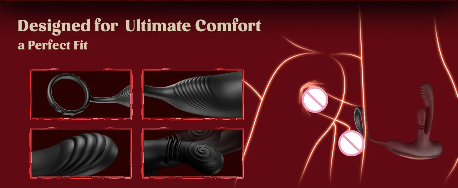 Vibromasseur anal à pétrissage circulaire 3 en 1 pour homme, masseur de prostate masculin, anneau pénien, plug anal, jouets sexuels pour adultes en forme de L, 360 °, 18