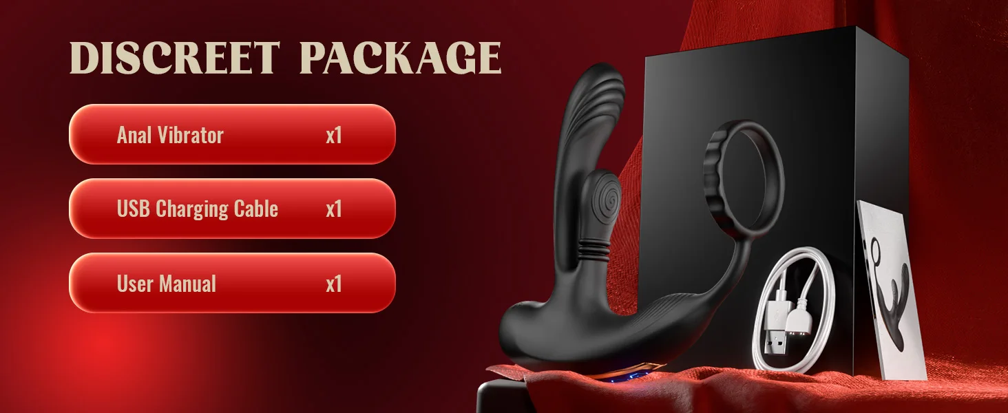 Vibromasseur anal à pétrissage circulaire 3 en 1 pour homme, masseur de prostate masculin, anneau pénien, plug anal, jouets sexuels pour adultes en forme de L, 360 °, 18