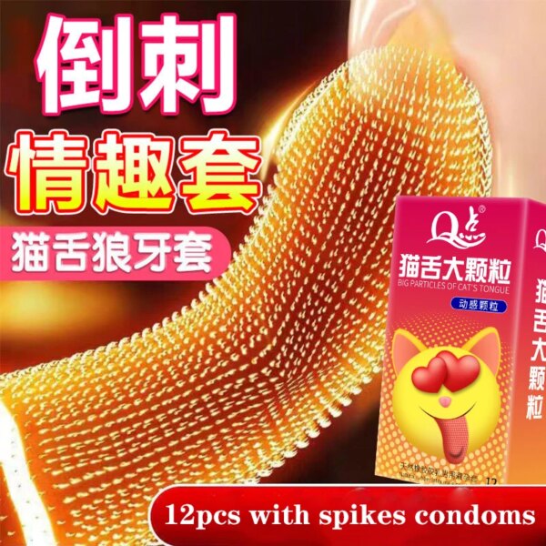 G-Spot Spikes Conoters pour hommes, dents de loup, fournitures pour adultes, Maastricht l'éjaculation, jouets sexuels, super UNIS issement, manchon de pénis, 12 pièces – Image 4