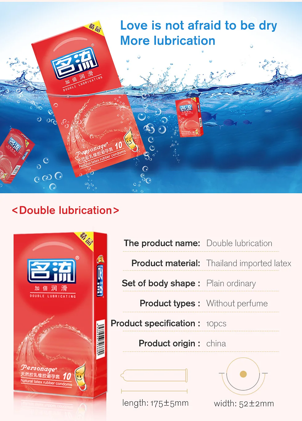 PERSONAGE 60 pièces préservatifs pour hommes 6 sortes fil de particules Ultra mince préservatif à pointes en Latex naturel produit sexuel adulte petit préservatif