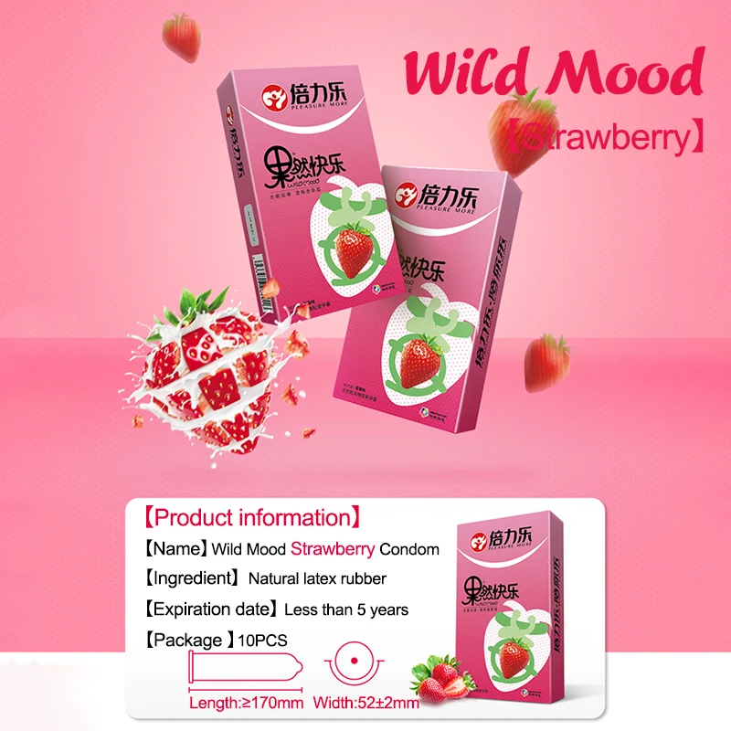 10 pièces préservatifs saveur de Fruit jouet sexuel pour hommes goût de fraise myrtille manches de pénis préservatif Ultra mince produit sexuel réutilisable pour adulte