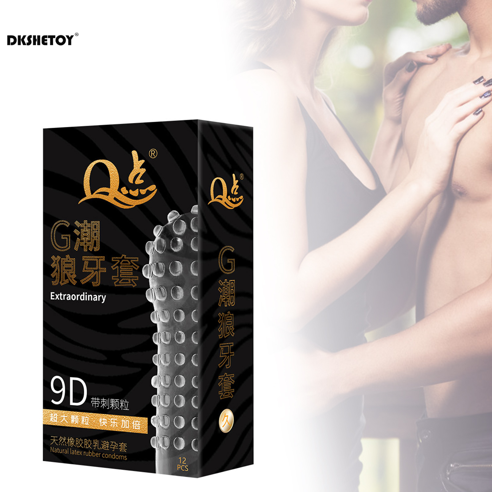 Préservatifs à grandes pointes Super pointillés, jouets sexuels pour hommes, Stimulation vaginale du Point G, manchon pour pénis, fournitures Extra sensibles pour adultes, 12 pièces