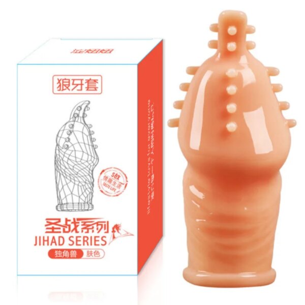Préservatif point G réutilisable 3D en cristal pour homme, bâton de dents de loup avec épines, manches de pénis, jouets sexuels à pointes pour Couple, Sex Shop pour adultes – Image 5