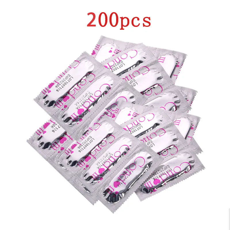 200/100 pièces préservatifs pour hommes retardent grande huile sexe lisse G Spot préservatifs intime jouet érotique hommes Contraception plus sûre préservatif féminin