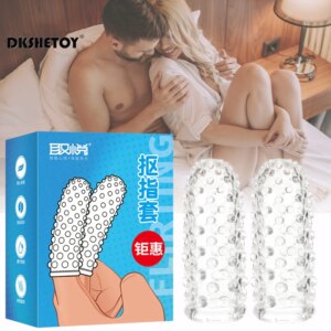 Préservatifs à manchon de doigt Massage du point G Masturbation adulte sexe préservatif exotique particules flirtant femmes préliminaires Plug Anal jouets sexuels