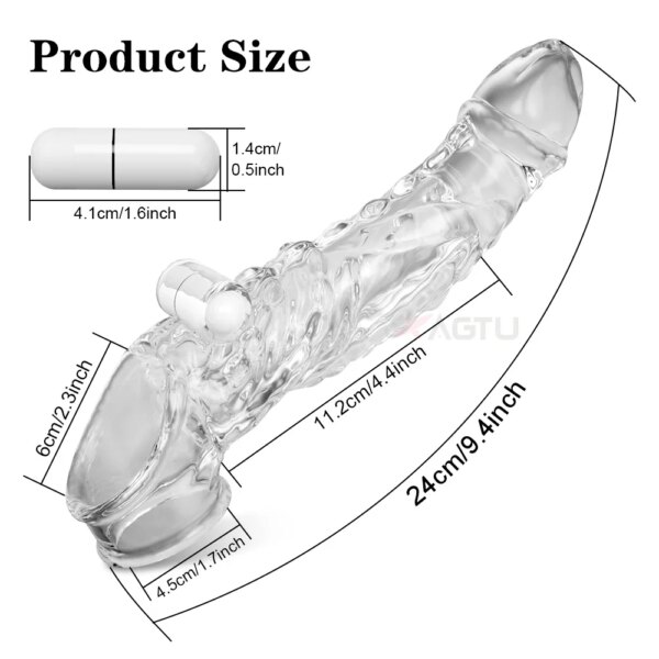 Extension de pénis en Silicone, manchon de gode, gland réutilisable, retarde l'éjaculation, préservatif, jouets sexuels pour adultes, vibrateur pour hommes et Couples – Image 6