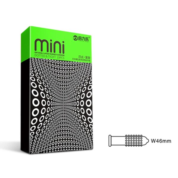 Préservatifs Ultra fins taille S 46mm Mini préservatif Super mince pointillé granulaire serrer jouets sexuels pour hommes retarder l'éjaculation passionnée 18 + – Image 6