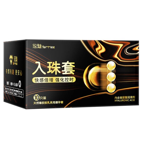 Préservatif surdimensionné avec perles, 10 pièces, manches de pénis allongées, jouet sexuel adulte pour hommes, préservatif Ultra fin pointillé, Sexshop – Image 6