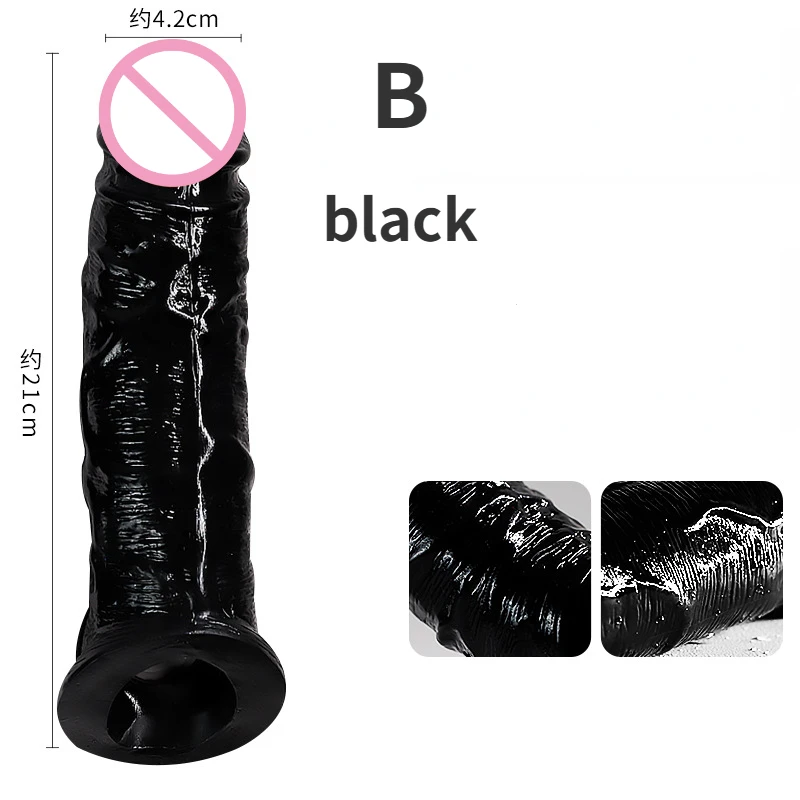 Manchon de pénis réaliste de 21cm, grand manchon d'agrandissement du pénis, extension de pénis, verrouillage, préservatif de sperme, jouets sexuels pour hommes, produits sexuels