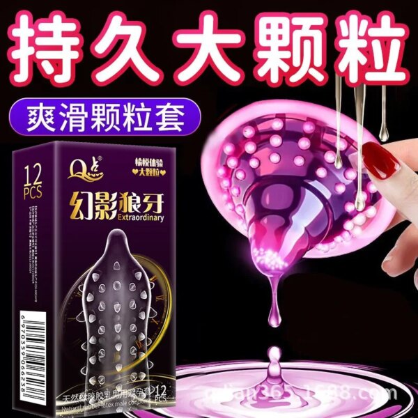 Préservatifs pour hommes, 12 pièces, avec pointes Super pointillées 9D, jouets sexuels pour hommes, Stimulation vaginale du point G, manchon du pénis, fournitures pour adultes, Sex Shop – Image 3