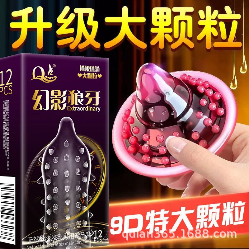 Préservatifs pour hommes, 12 pièces, avec pointes Super pointillées 9D, jouets sexuels pour hommes, Stimulation vaginale du point G, manchon du pénis, fournitures pour adultes, Sex Shop