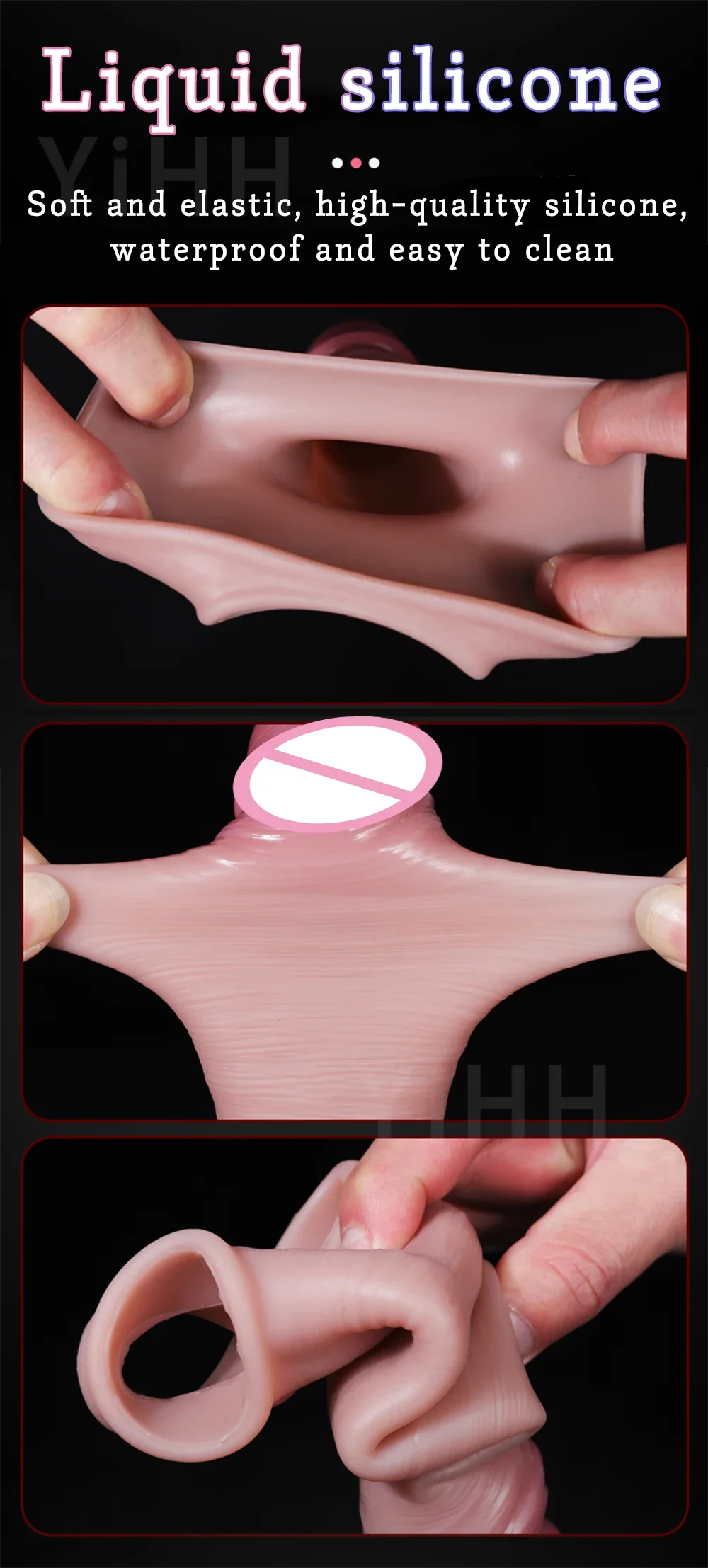 Préservatifs En Silicone Pour Hommes, Retardateur D'Éjaculation, Jouets Sexuels, Rehausseur De Pénis, Extension, Préservatif Réutilisable, Machine Sexuelle, Maturbateur Masculin