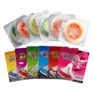 Préservatifs lubrifiés Ultra-fins, grosses particules côtelées, points granulaires, contracepation passionnée, jouets sexuels pour hommes, manches de pénis